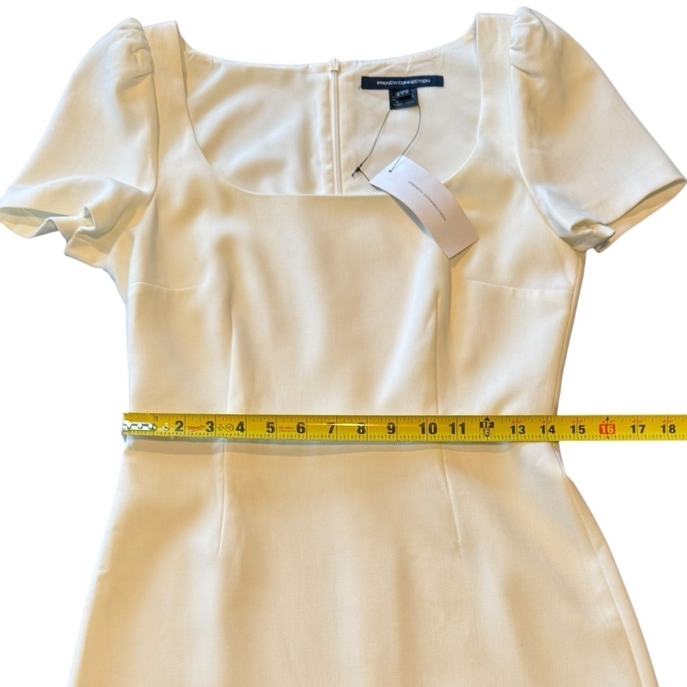French Connection Awitti Whisper Ruth Dress Short Sleeve White Women’s Size 6 - Picture 9 of 13